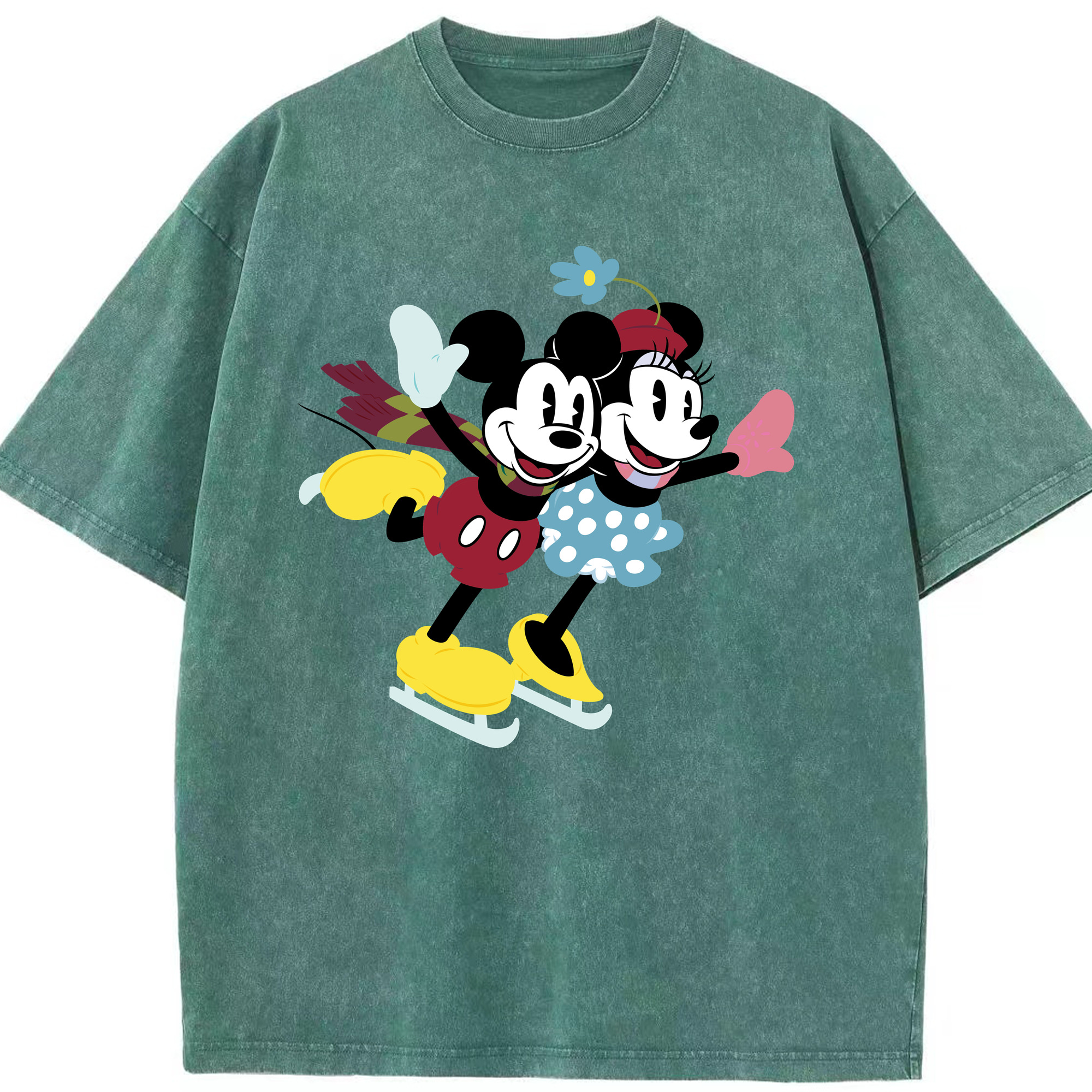 （画像用） ミッキーマウス Mickey Mouse 綿100% ヴィンテージ風 半袖Tシャツ（フロントプリント）